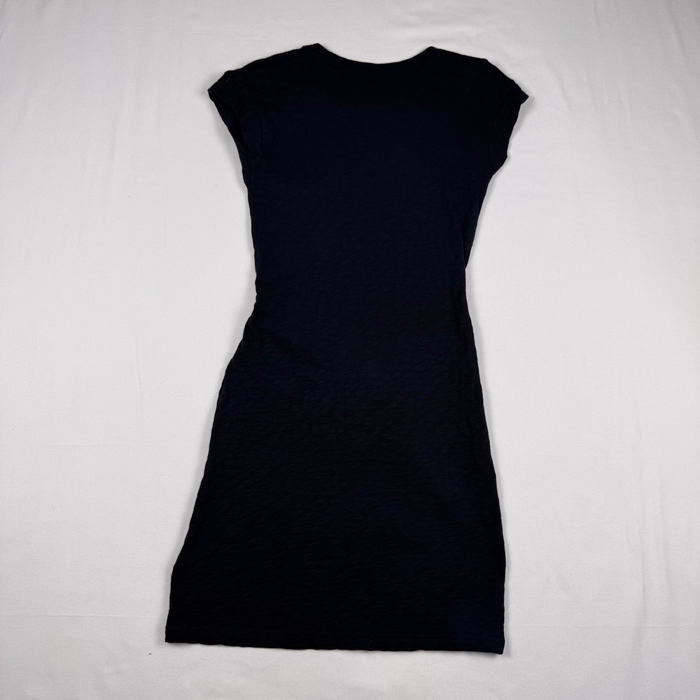 J.Crew T-Shirt Dress Women XS‎ Black Good Slub Cotton Waist Tie CI193 - Picture 8 of 9